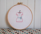 Fancy Ruffles Dress Embroidery Pattern - PDF Instant Download